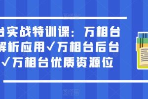 万相台实战特训课：万相台深度解析应用万相台后台解析万相台优质资源位