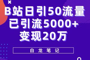 B站日引50+流量，实战已引流5000+变现20万，超级实操课程