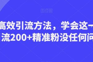 B站高效引流方法，学会这一招，日引流200+精准粉没任何问题