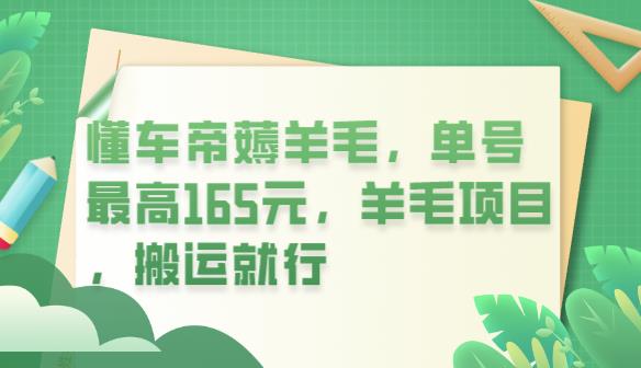 懂车帝薅羊毛，单号最高165元，羊毛项目，搬运就行【揭秘】