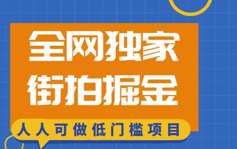 全网独家教程：街拍掘金，低门槛赚钱项目，视频制作、处理与爆单技巧一网打尽