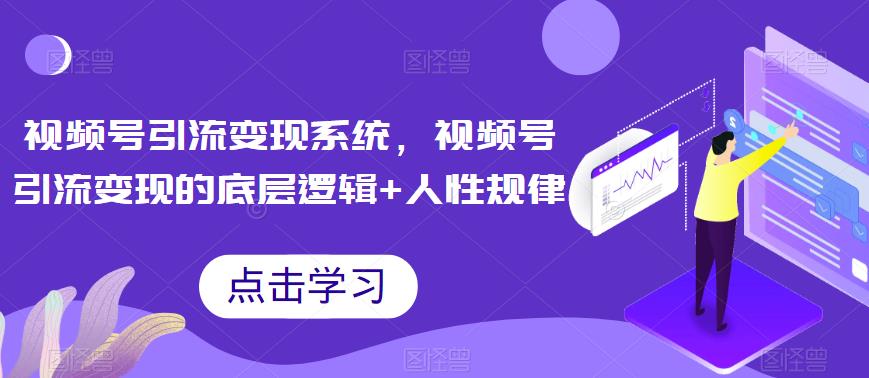 视频号引流变现系统：底层逻辑+人性规律，学习引爆操作、推广技巧和实操细节