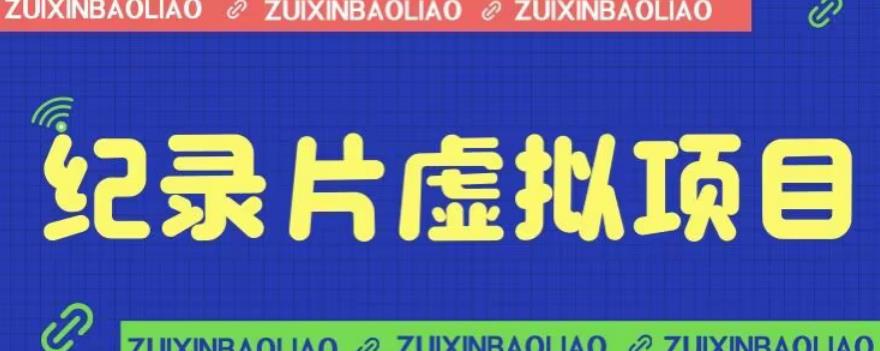 价值1280的蓝海纪录片虚拟项目教学，保姆级教学+600日入轻松实现，揭秘多维度变现方法