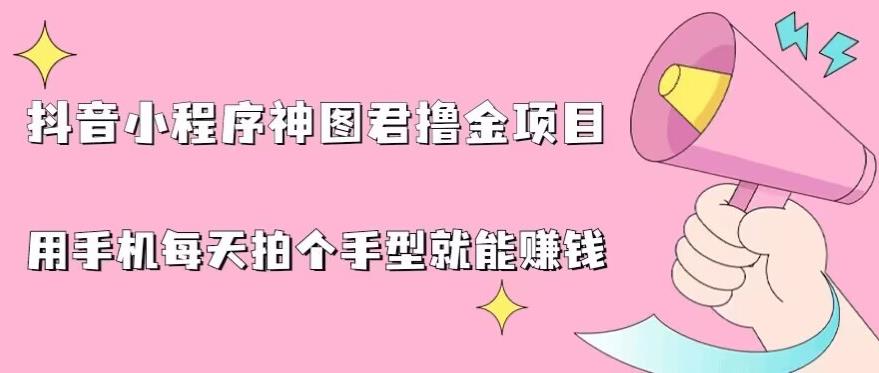 抖音小程序神图君撸金项目，每天拍手型挂载小程序赚钱攻略