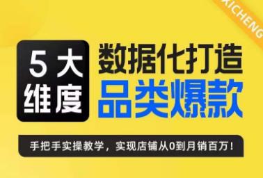 爆款训练营|数据化打造电商品类爆款 - 玺承·5大维度高效运营方法论