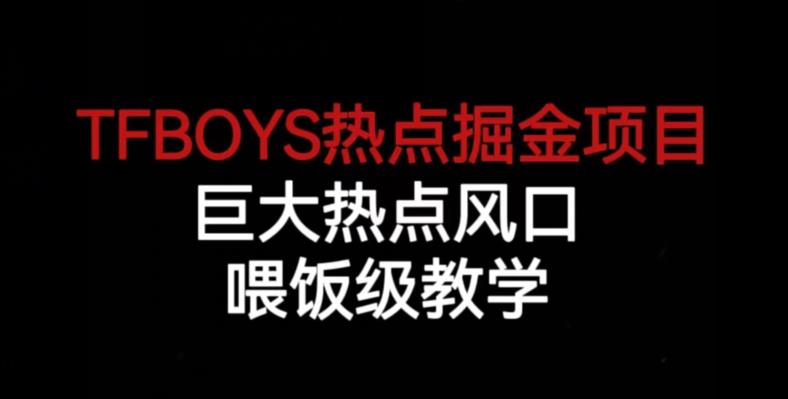 TFBOYS热点掘金项目，全面解析喂饭级教学，快来掌握巨大热点风口！