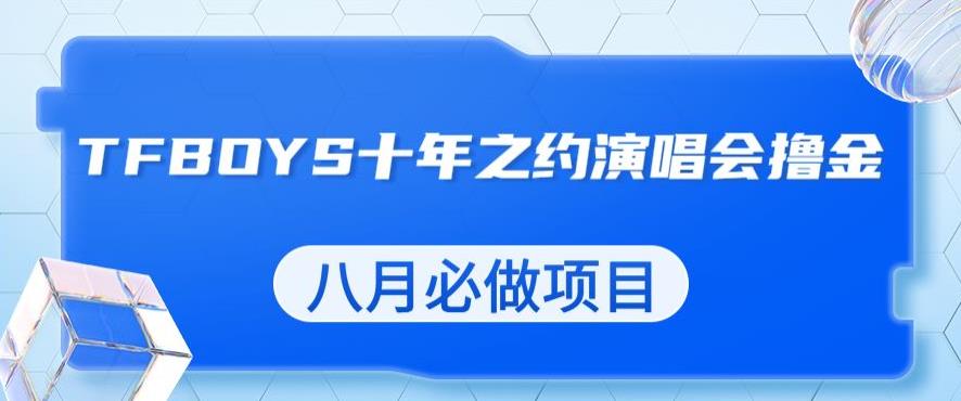 最新蓝海项目，靠最近非常火的TFBOYS十年之约演唱会流量掘金，八月必做的项目