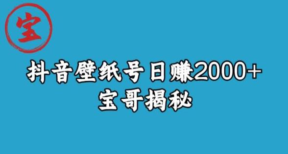 宝哥抖音壁纸号变现方法大揭秘，日赚2000+无需露脸操作