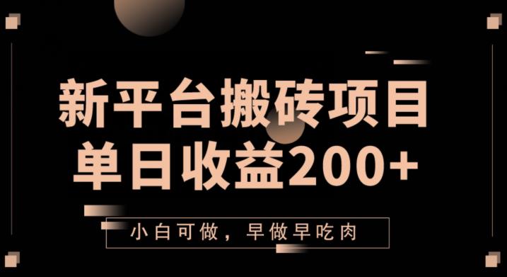 2023新平台搬砖项目，每日收益200+！小白也能轻松参与，快来了解玩法！