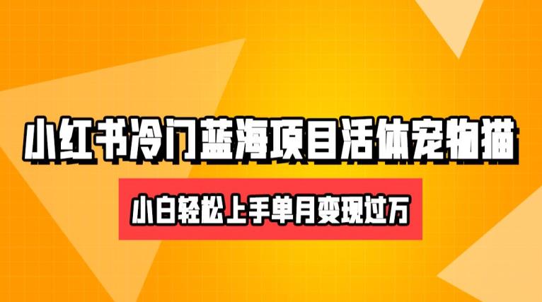 小红书冷门赛道：小白也能操作月入5w+，卖活体宠物猫项目