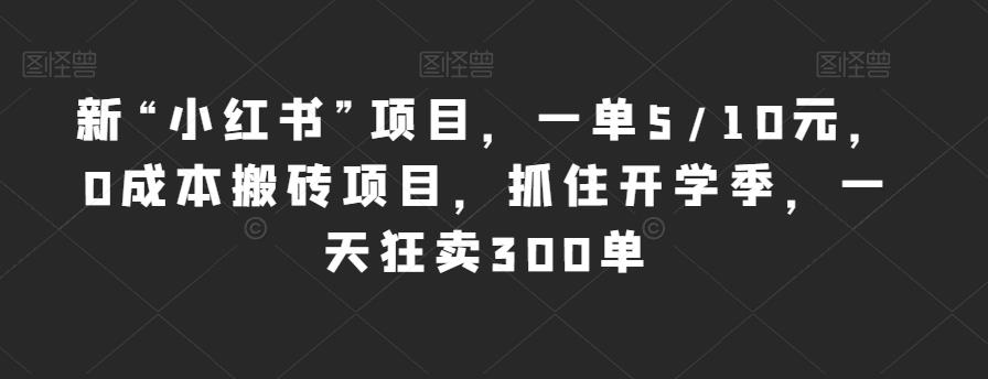 开学季必备物品带货计划，0成本搬砖项目，一天狂卖300单