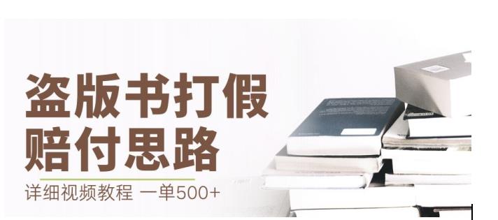 最新盗版书赔付打假项目，500+高利润【详细玩法视频教程】