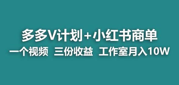 多多V计划+小红书商单项目，月入10w！独家玩法快来了解！