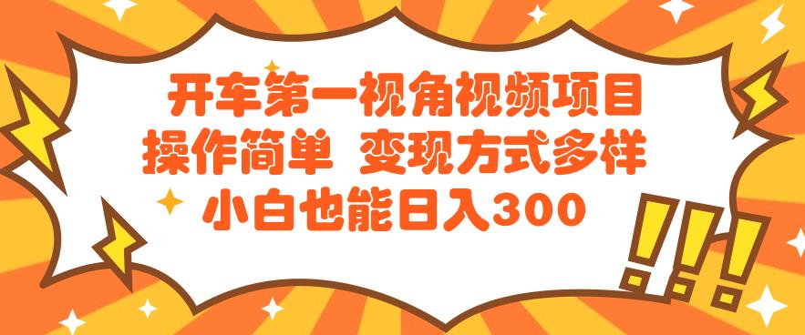 开车第一视角视频项目教程｜操作简单｜多种变现方式｜小白也轻松日入300