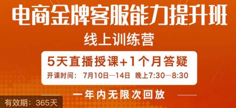 电商金牌客服能力提升班：掌握沟通技巧，提高询单转化率