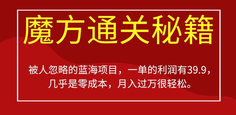 魔方通关秘籍：被人忽略的蓝海项目，月入过万攻略【揭秘】