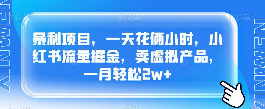 小红书流量掘金指南：每天花2小时，一个月轻松2w+，暴利项目揭秘