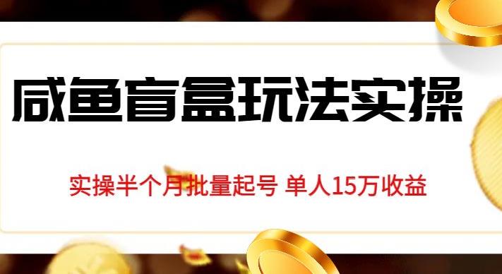 咸鱼盲盒玩法实操：独家首发，半月起号单人15万收益攻略