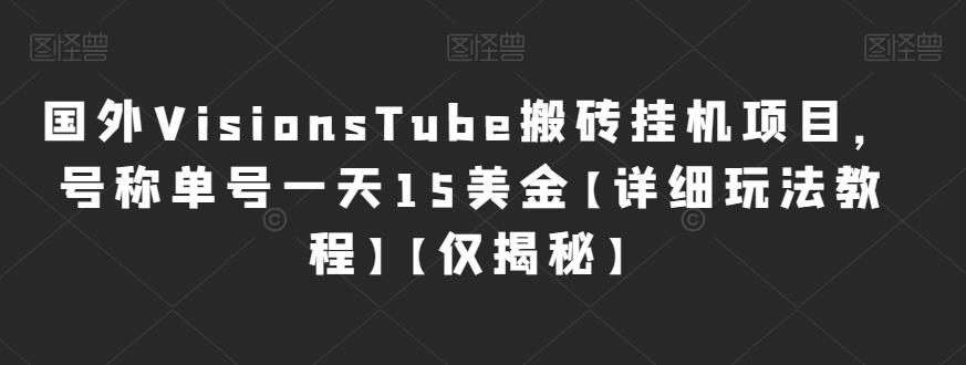 国外VisionsTube挂机项目详细玩法教程：刷视频赚钱，一天15美金，操作揭秘！