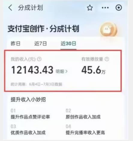 支付宝创作分成计划解析：1万次播放单价266元，避免盲目投资