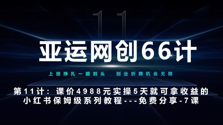 亚运网创66计第11计：小红书爆款封面模板实战教程