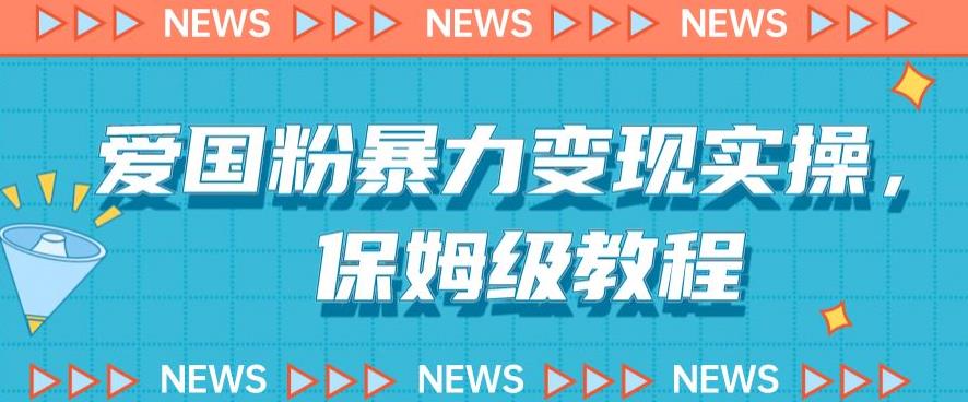 爱国粉暴力变现实操，保姆级教程，轻松实现财富自由