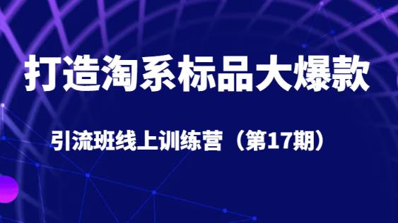 淘系标品大爆款引流班线上训练营，第17期5天直播授课，助力直播带货