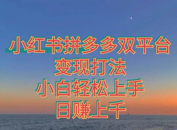 拼多多小红书双平台变现打法，教你快速起号赚钱！