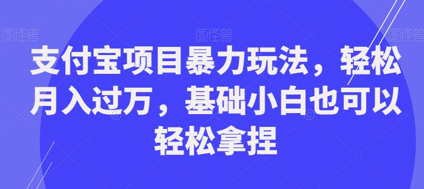 支付宝项目暴力玩法，轻松月入过万，基础小白也能轻松拿捏