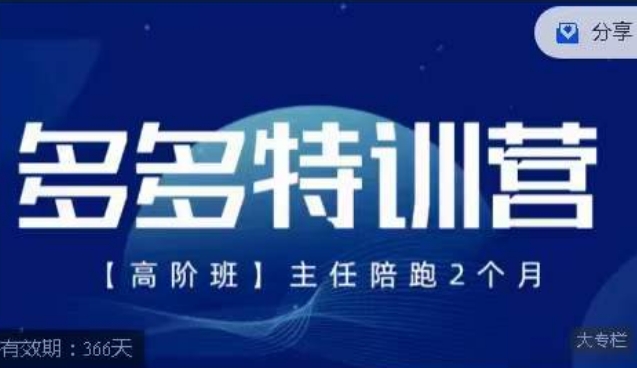 纪主任·多多特训营高阶班【9月13日更新】：拼多多最新玩法技巧落地实操