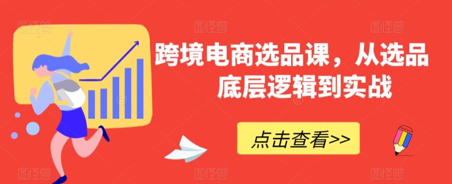 跨境电商选品课，从选品到底层逻辑到实战