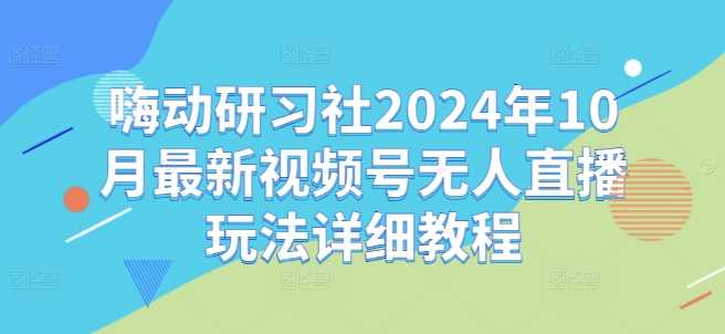 嗨动研习社2024年10月最新视频号无人直播玩法详细教程