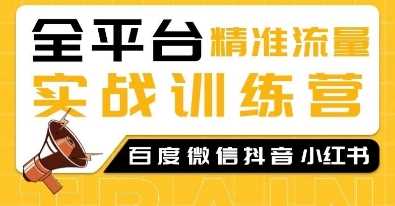 全平台精准流量实战训练营，百度微信抖音小红书SEO引流教程